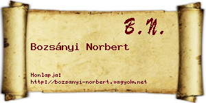 Bozsányi Norbert névjegykártya