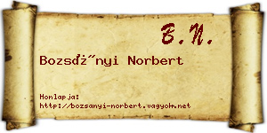 Bozsányi Norbert névjegykártya